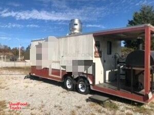 Turnkey - 2018 - 8.5' x 24' BBQ Concession Trailer Mobile Kitchen w/ Bathroom & Porch