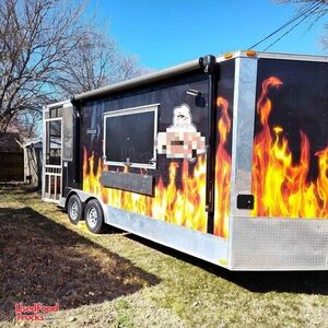 2014 Barbecue Food Concession Trailer with Porch | Mobile Food Unit