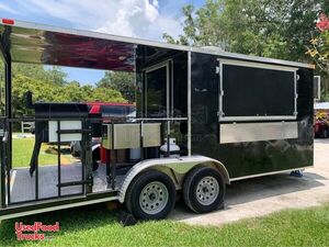2021 7' x 20' Barbecue Food Trailer | Food Concession Trailer with Porch.