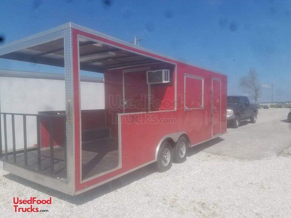 2017 Continental Cargo 8.5' x 24' Used Food Concession Trailer with Porch.