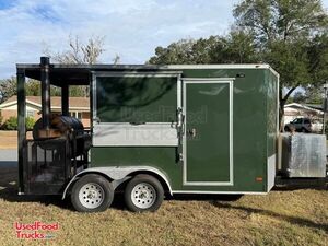 2019 21' Freedom Barbecue Kitchen Food Concession Vending Trailer with Porch and Smoker