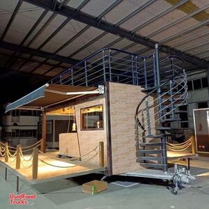 Customized Mobile Event Trailer with Concession Area and 3 Performance Platforms.