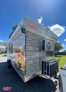 2021 - 24' Fully Permitted Commercial Mobile Kitchen Food Vending Trailer.