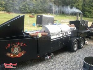 22' Barbecue Tailgating Trailer / Used Open BBQ Pit Smoker Trailer