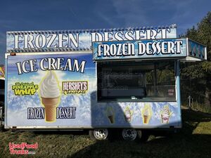 Carnival-Style 8' x 16' State Fair Soft Serve Ice Cream Concession Trailer.