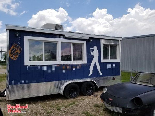 Very Neat 2019 18' Food Concession Trailer with an Enclosed Porch