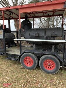 Used 27' 2002 Custom-Built Gooseneck Open BBQ Pit Smoker Rig Trailer