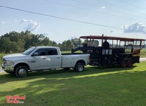 Used 27' 2002 Custom-Built Gooseneck Open BBQ Pit Smoker Rig Trailer