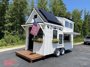 NEW 2021 - 8.6' x 16' Tiny Farmhouse Inspired Solar Powered Food Trailer