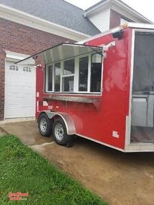 2020 7' x 12' Lightly Used Health Dept Approved Kitchen Food Trailer.