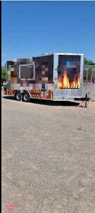 Barely Used 2021 - 8' x 16' V-Nose Kitchen Food Concession Trailer.