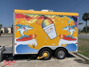 Used 2015 - 8' x 12' Snowball Concession Trailer / Shaved Ice Concession Trailer.