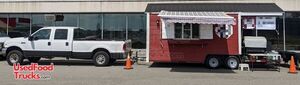 2014 Barbecue Food Concession Trailer with Porch and 2003 F250 Long Cab V10.