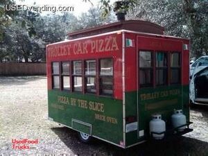 2002 Trolley Car Pizza Concession Trailer.