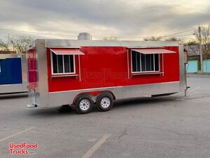 Like-New 2021 8.5' x 20' Commercial Mobile Kitchen Food Concession Trailer.