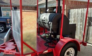 2001 Custom Built DIY  4' x 7' Barbecue Smoker on a 13' Open Tailgating Trailer