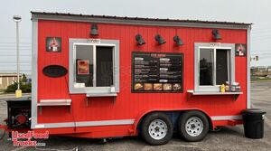 Fully Licensed 2018 - 7.5' x 16' Used Mobile Kitchen Food Concession Trailer.