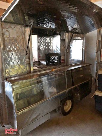 Used 2015 - 5.5' x 9' Stainless Steel Street Food Concession Trailer