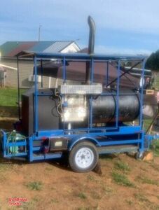 Open Barbecue Smoker Trailer / Used Mobile BBQ Tailgating Trailer