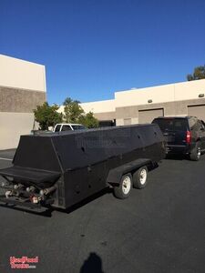 All Stainless Steel 4' x 16' Commercial Open Grill BBQ Pit Tailgating Trailer