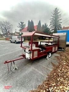 2020 4' x 9' Open Concept Mobile Kitchen Concession Tailgating Catering Trailer w/ Smoker