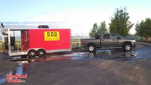 26' Freedom BBQ Trailer with Smoker Porch.