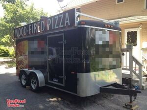2012 - 14' Haulin Dual Axle Pizza Concession Trailer with Wood-Fired Oven