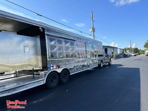 LOADED 2008 Wells Cargo 8.5' x 38' BBQ Smoker Concession Trailer w/ FULL KITCHEN & Open Porch