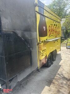 16' Barbecue Food Concession Trailer with Porch Mobile Vending Unit