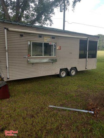 Used 8' x 27' Food Concession Trailer with Screened Porch / Mobie Kitchen