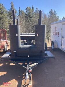 2022 8.5' x 11' Professional Grade Dual Firebox BBQ Pit Mobile Barbeque Smoker Trailer