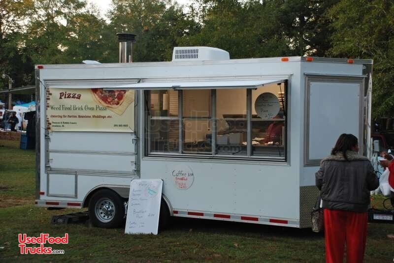 8.5 x 16 + V- Nose Wood Fired Pizza Concession Trailer
