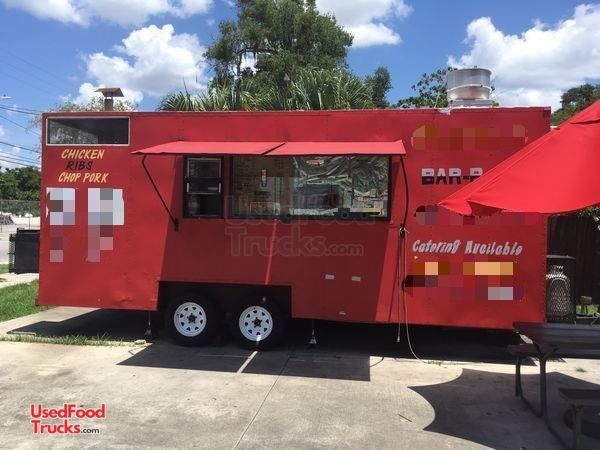 2005 - 8' x 20' Barbecue Concession Trailer with Porch with Pro Fire Suppression System