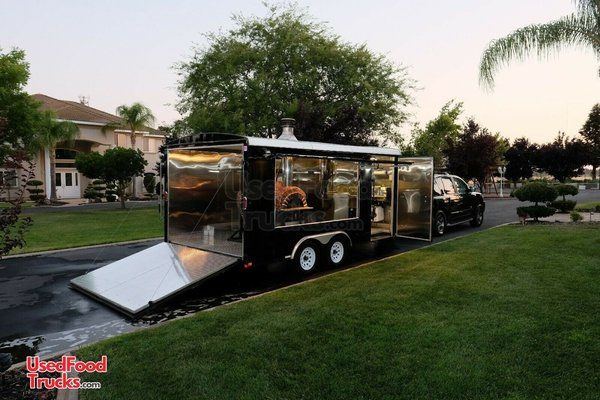 Turnkey 2015 Patriot 8' x 16' Wood-Fired Pizza Concession Trailer w/ Nissan Truck.