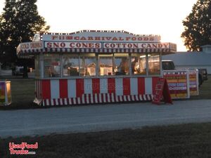 Loaded 8' x 18' Carnival Style Used Food Concession Trailer w/ Marquee.