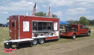 Licensed 2017 8' x 16' Food Vending Concession Trailer with a Ford F550 Truck.