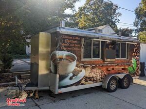 2013 -7' x 16' Wells Cargo Coffee/Espresso and Beverage Concession Trailer.