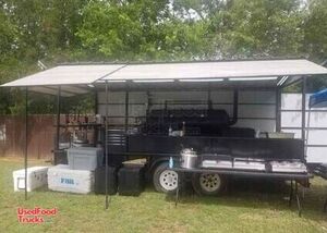 18' Barbecue Smoker Food Concession Trailer | Mobile BBQ Catering  Unit with Smoker