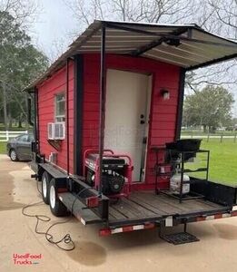 Like New - Cabin Style 20' Barbecue Concession Trailer with Open Porch