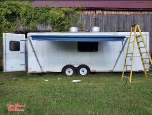 2002 Cargo Express 8.5' x 25' Commercial Kitchen and BBQ Concession Trailer.