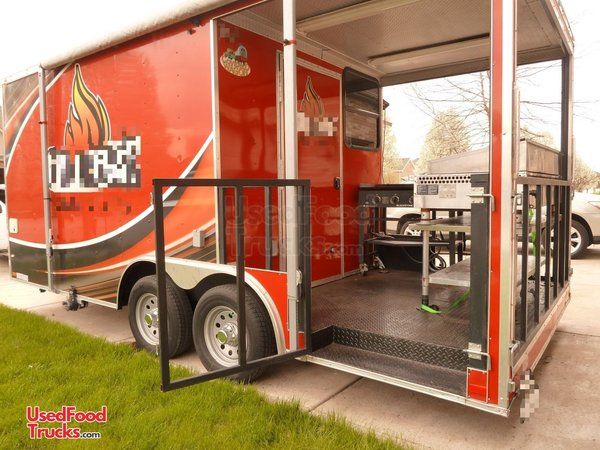 Ready to Grill 2017 8' x 23' Barbecue Food Trailer with Porch.