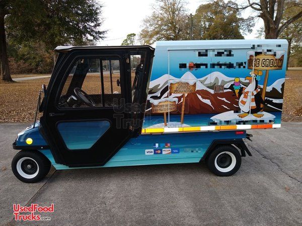 Eye-Catching Turnkey 2010 Club Car Carryall 11' Electric Powered Ice Cream Mini Truck.
