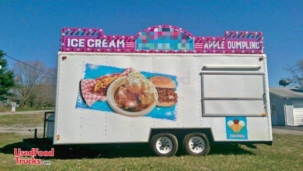 2012 Used Ice Cream and Mobile Food Concession Trailer with Lighted Marquee.