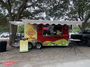 2022 8' x 18' Kitchen Food Concession Trailer with Porch and Pro-Fire Suppression