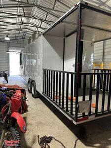 Loaded Like New 2022 8' x 28' Kitchen Food Trailer with Porch | Food Concession Trailer