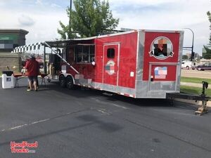 2015 - 8.5' x 28' BBQ Concession Trailer with Porch.