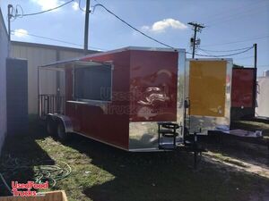 NEW 2022 7.5' x 18' Commercial Mobile Kitchen Food Trailer with Porch.