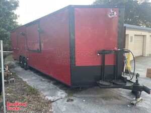 2018 8.5" x 28' Deep South Concession Food Trailer with 7' Gullwing Doors & Porch