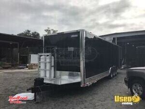 2018 - 8.5' x 35' BBQ and Kitchen Food ConcessionTrailer with Porch and Bathroom