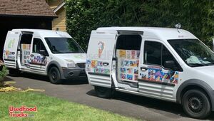 Set of 2 - 2013 Ford Transit XL Cargo Ice Cream Vans with Commercial Freezers.